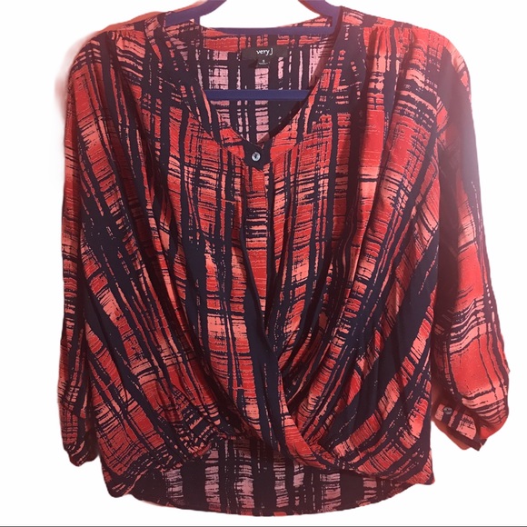 VERY J Long Sleeve Drape Blouse - Picture 3 of 4